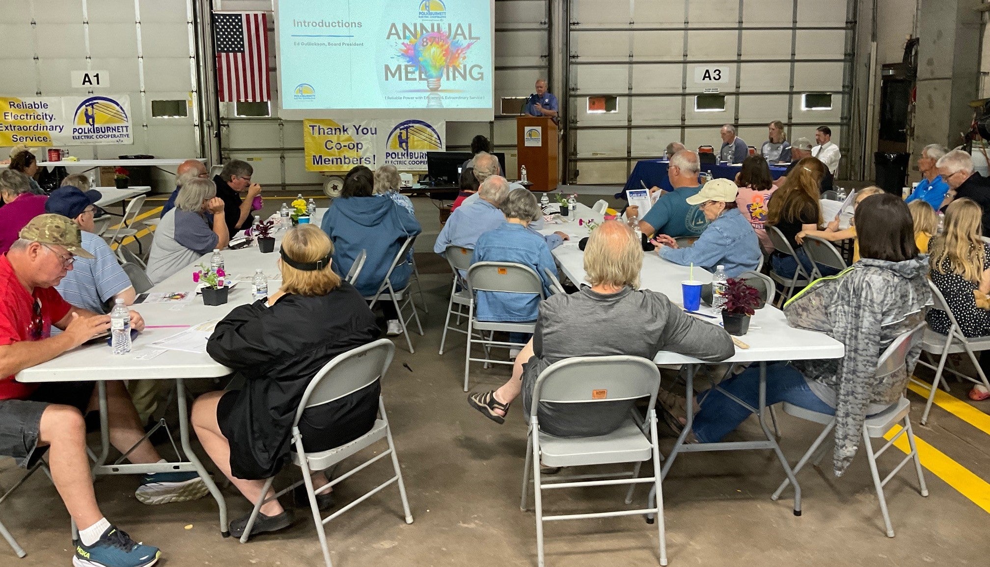 Board President Ed Gullickson welcomes members to the 87th Annual Meeting.