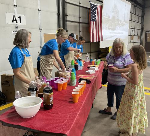 Polk-Burnett employees served root beer floats during Member Appreciation Day.