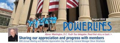 August 2026 Powerlines newsletter cover