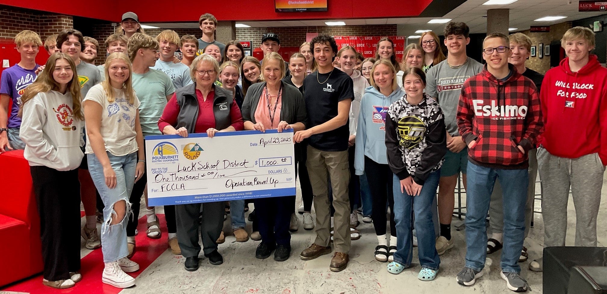 Luck High School FCCLA receives Operation Round Up grant