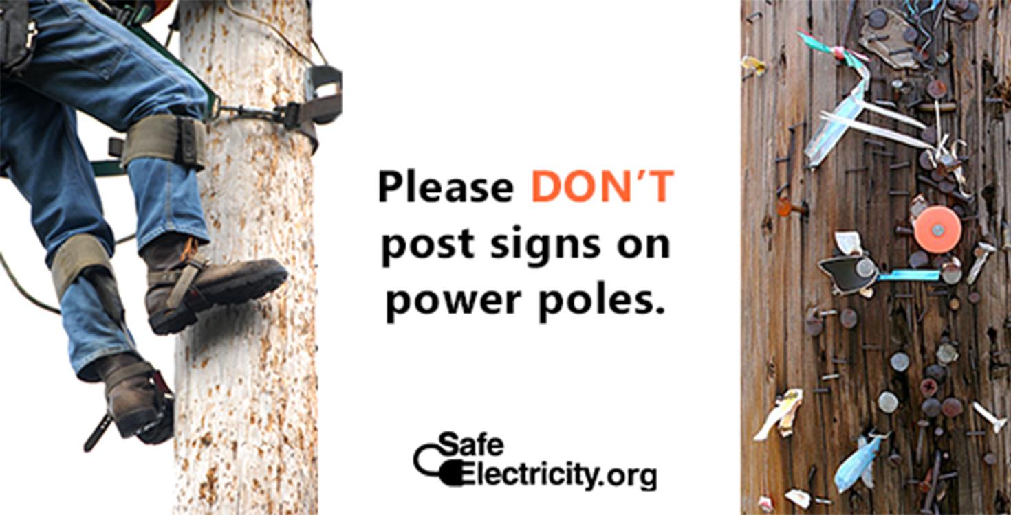 Please don't post on power poles